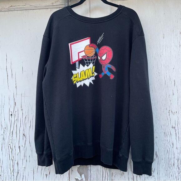Tokidoki X Marvel Spider-Man Sweatshirt Men’s Extra Large Black Basketball Rare - Picture 1 of 15